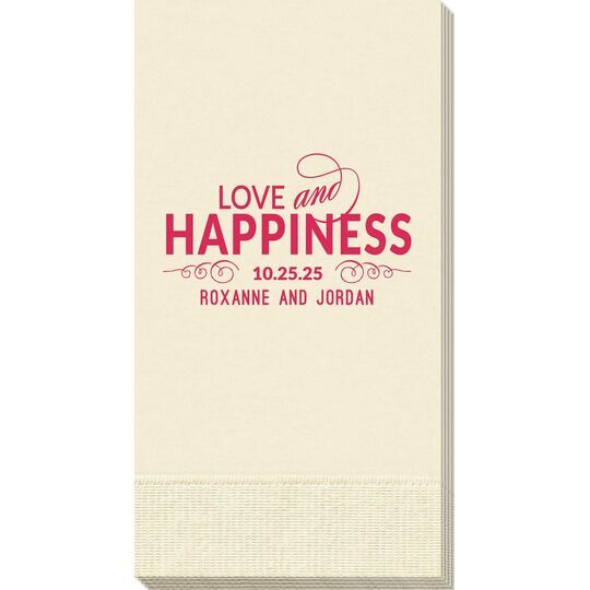 Love and Happiness Scroll Guest Towels